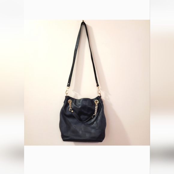 Michael Kors Bag Black Pebble Leather Chain Strap/crossbody/gold hardware-NEW - Picture 6 of 8